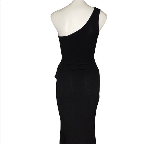 Windsor One Shoulder Black Dress with Deep Split Size XS - Picture 6 of 8